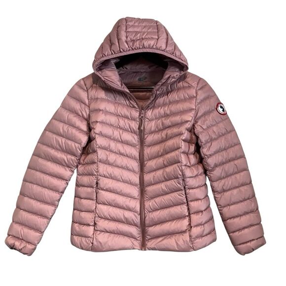 Rokka&Rolla Down Lightweight Packable Coat Puffer Hood Pink Jacket Women's Small - Picture 1 of 12